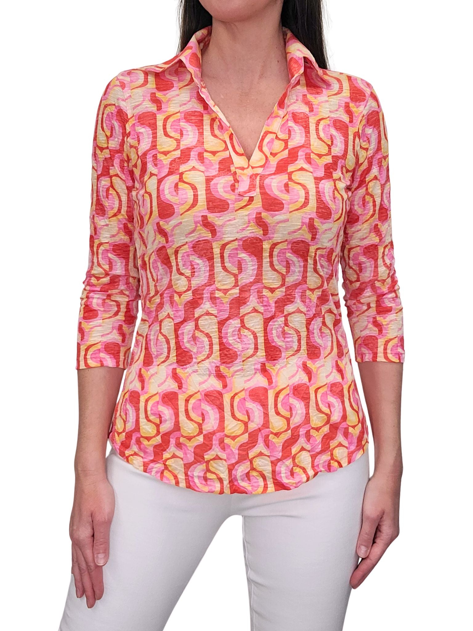 Crushed 3/4 Sleeve 'Art' Polo