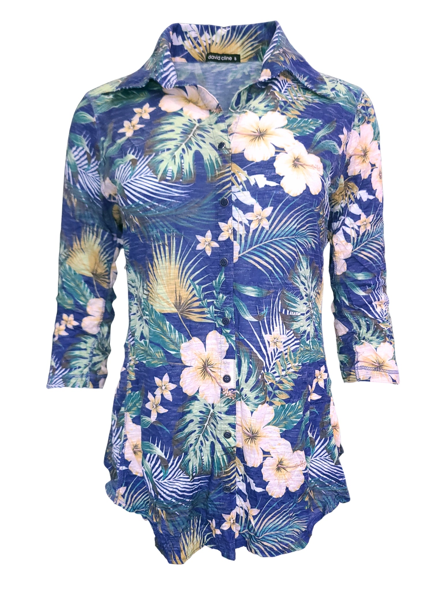 Crushed 3/4 Sleeve 'Pool' Shirt