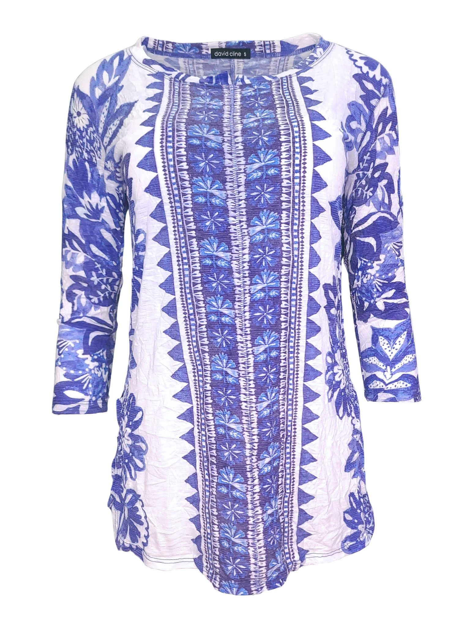 Crushed 3/4 Sleeve Front Seam 'Inca' Top