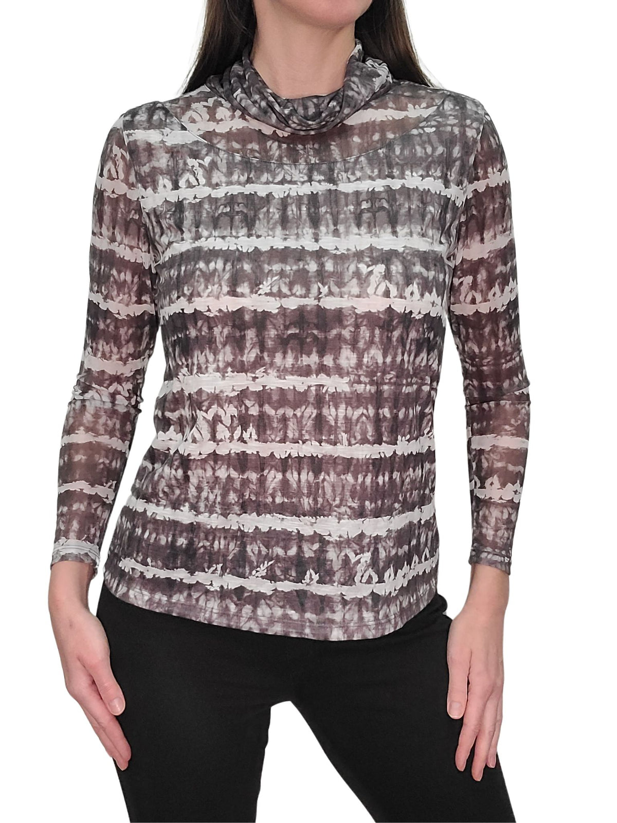 David Cline Isabella Long Sleeve Mesh Crew Tank with Stones - Bronze - FINAL SALE
