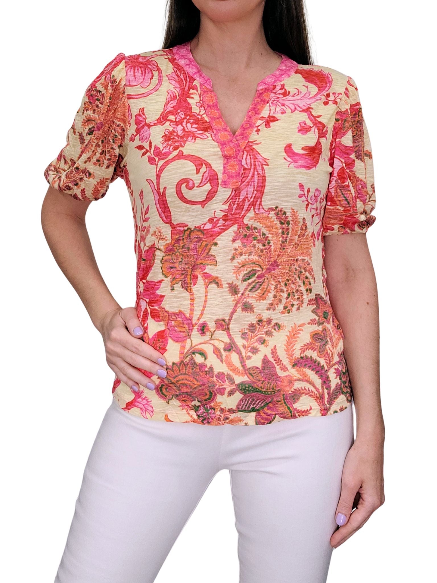 Crushed 'Fire' Collarless Polo
