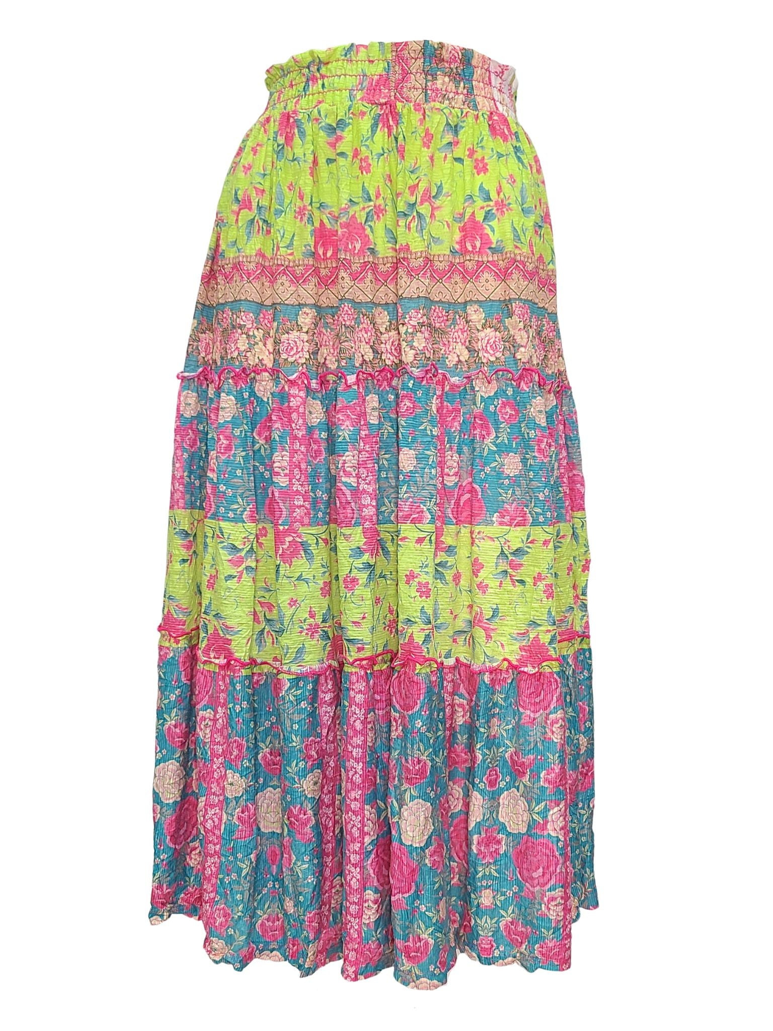 3-Tiered 'Kiwi' Skirt with Smocked Waistband