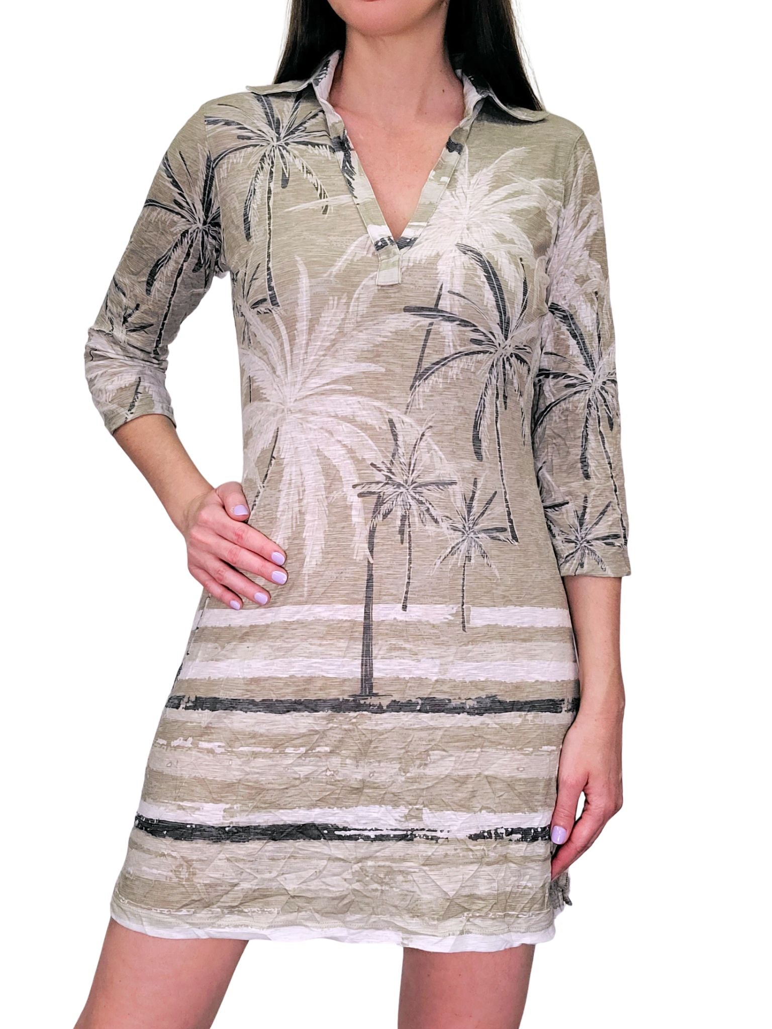 Crushed 'Sand' Polo Dress