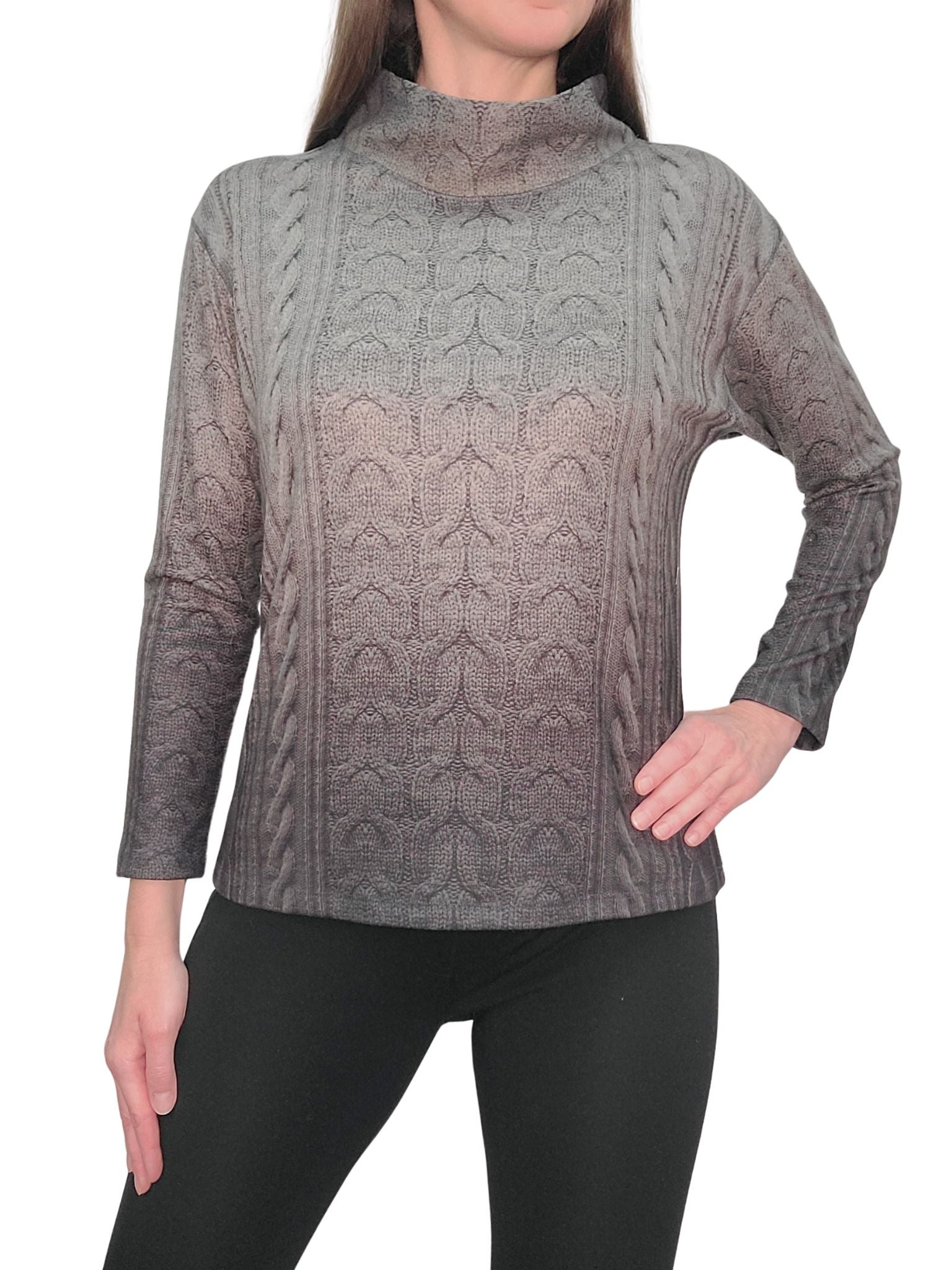 Long Sleeve 'Slate' Hacci Funnel Neck Sweater