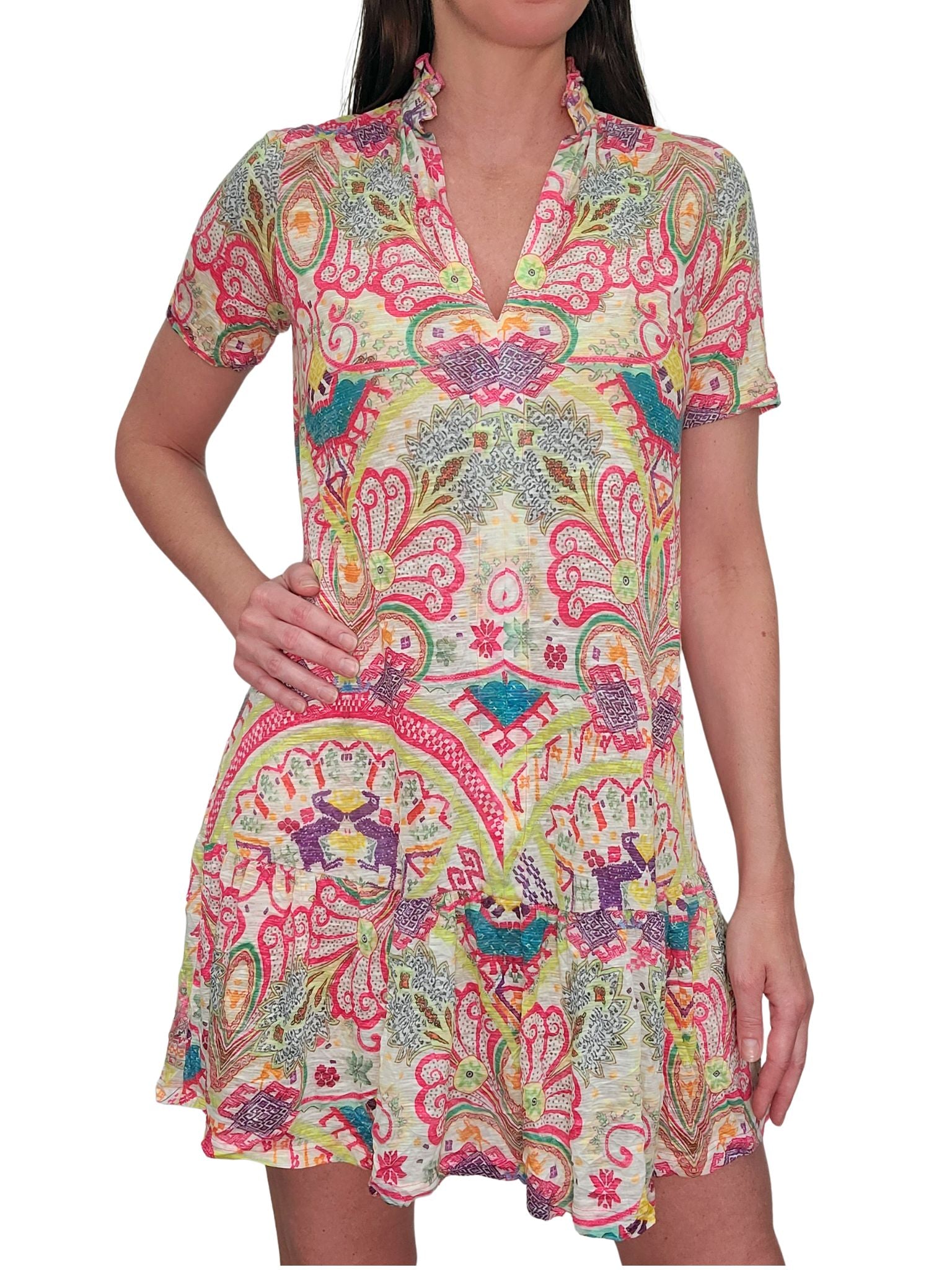 Crushed A-Line Single Tiered 'Azalea' Dress