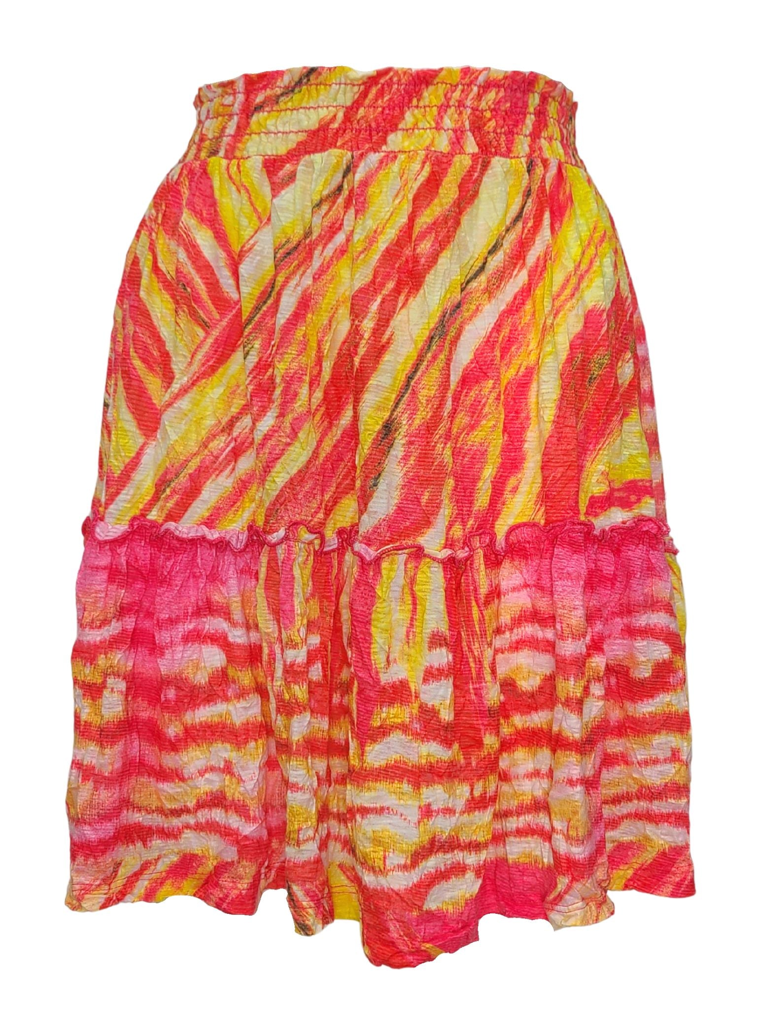 2-Tiered 'Hot' Skirt with Smocked Waist