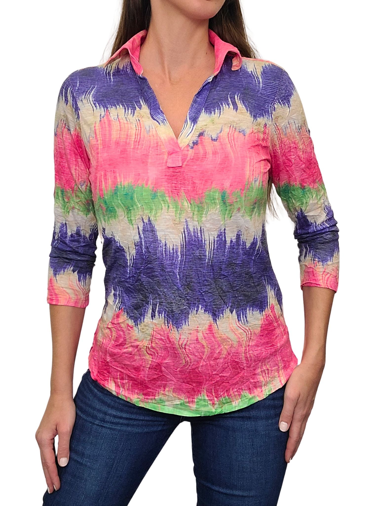 Crushed 3/4 Sleeve Candy Polo