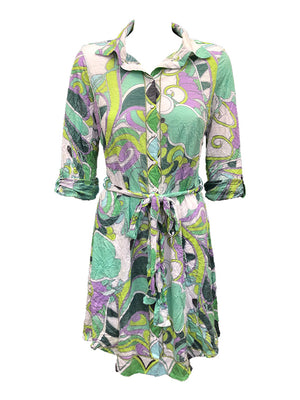 Crushed Front-Tie Mint Dress