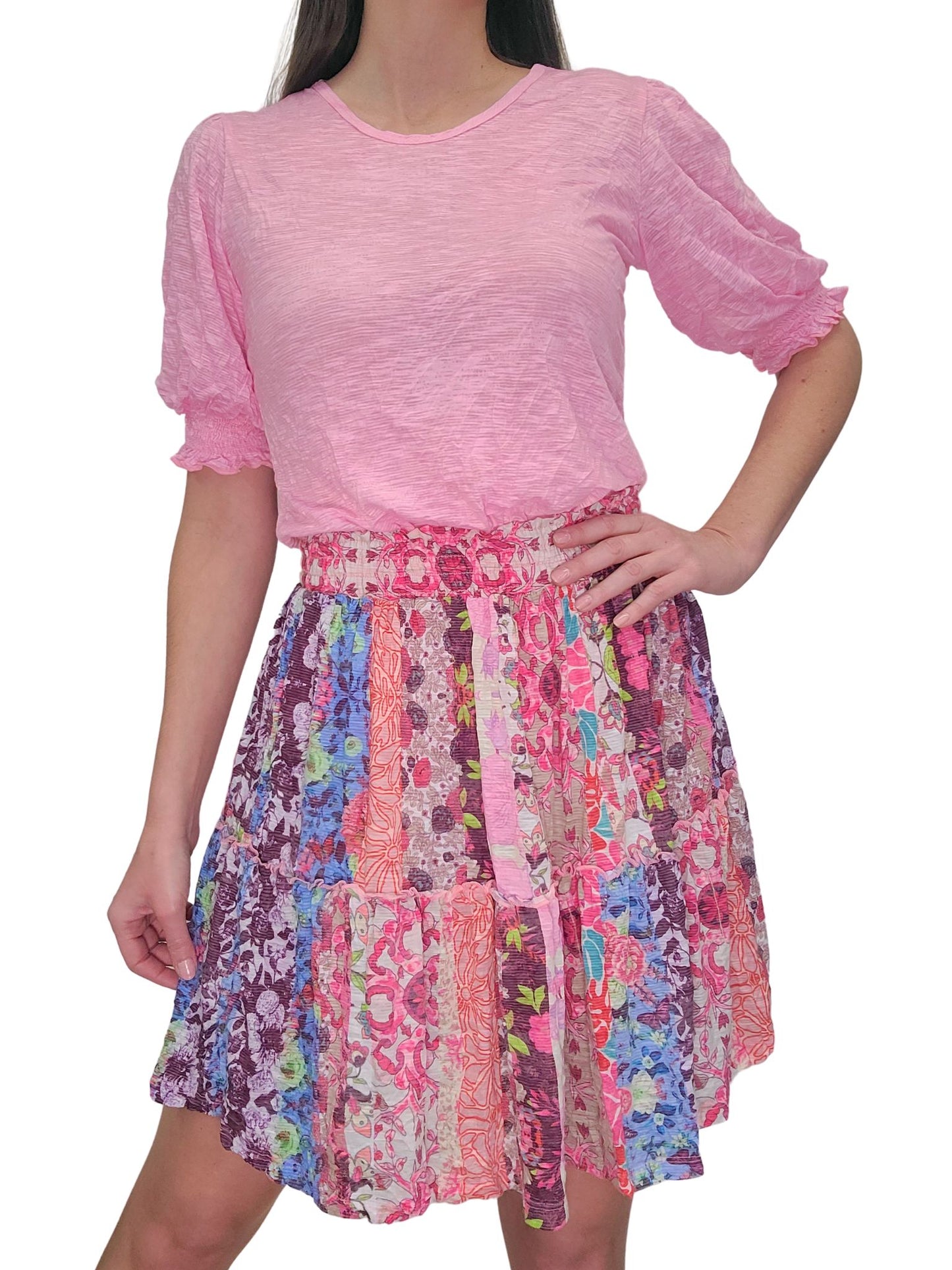 2-Tiered 'Deco' Skirt with Smocked Waist