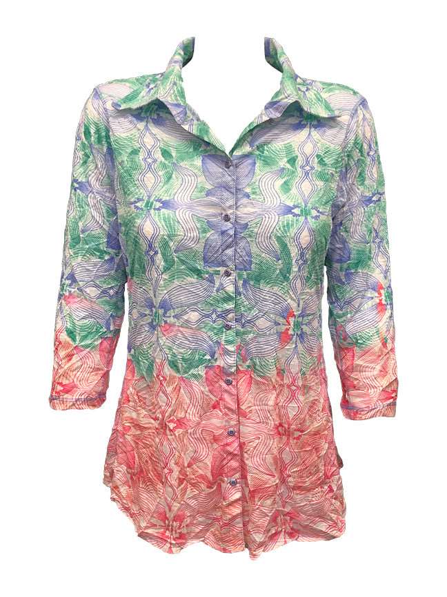 Crushed 3/4 Sleeve Guava Shirt