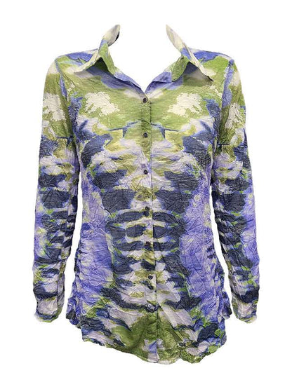 Crushed Long Sleeve Moss Shirt