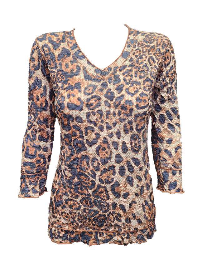 Crushed 3/4 Sleeve Wild V-Neck