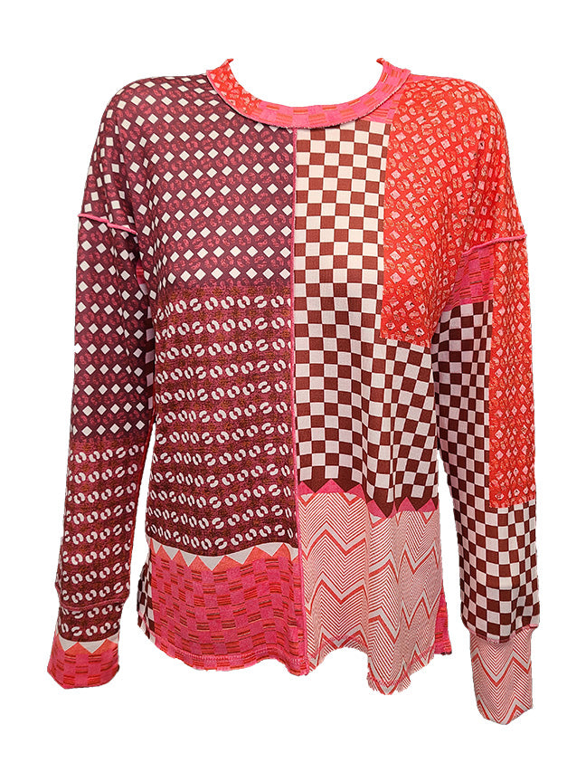 Long Sleeve Deco Crew Neck w/Front-Seam