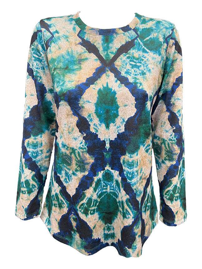 Long Sleeve Azure Hacci Crew Neck