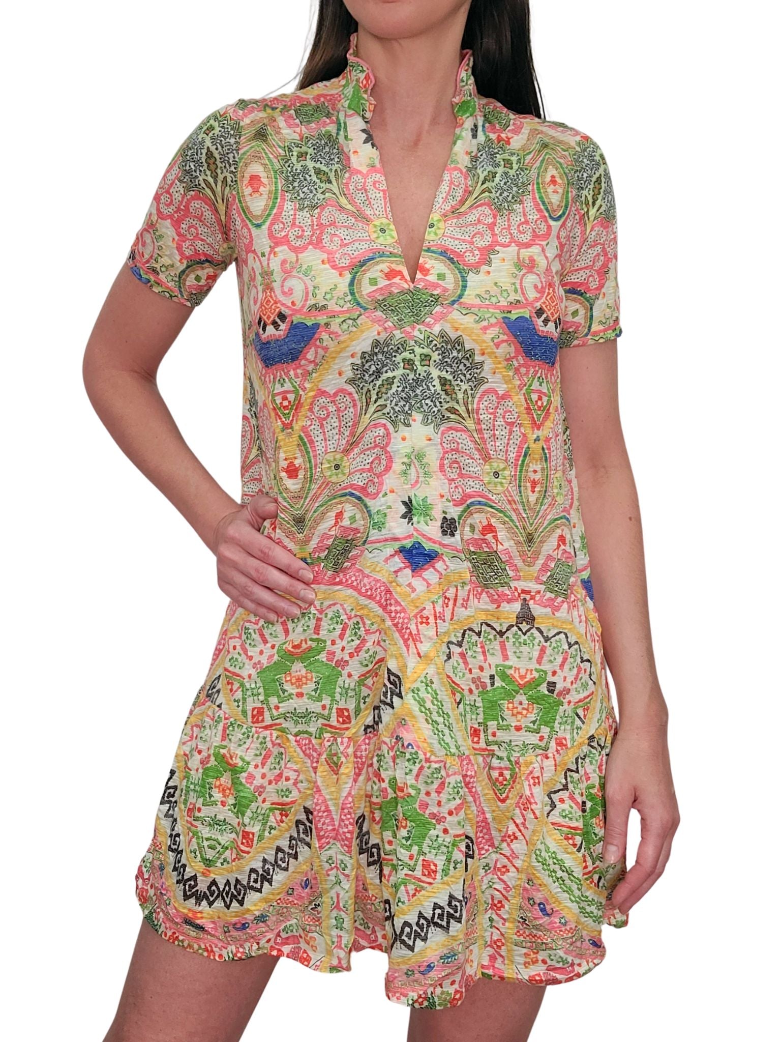 Crushed A-Line Single Tiered 'Aloe' Dress