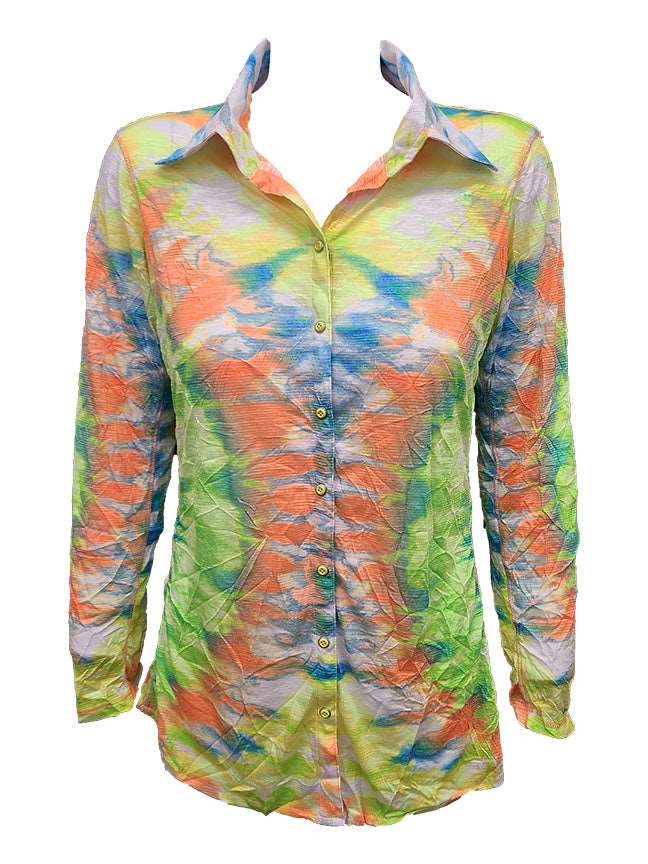 Crushed Long Sleeve Bright Shirt