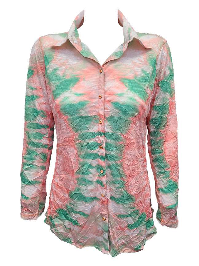 Crushed Long Sleeve Mint Shirt