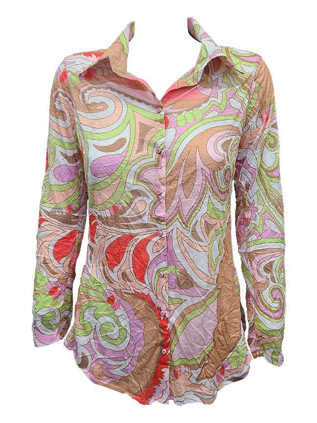 Crushed Long Sleeve Pastel Shirt