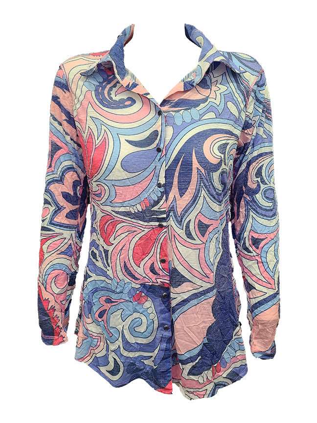 Crushed Long Sleeve Powder Shirt