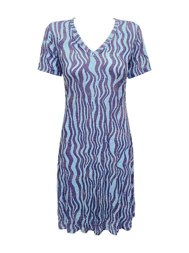 Crushed Short Sleeve Mist Dress