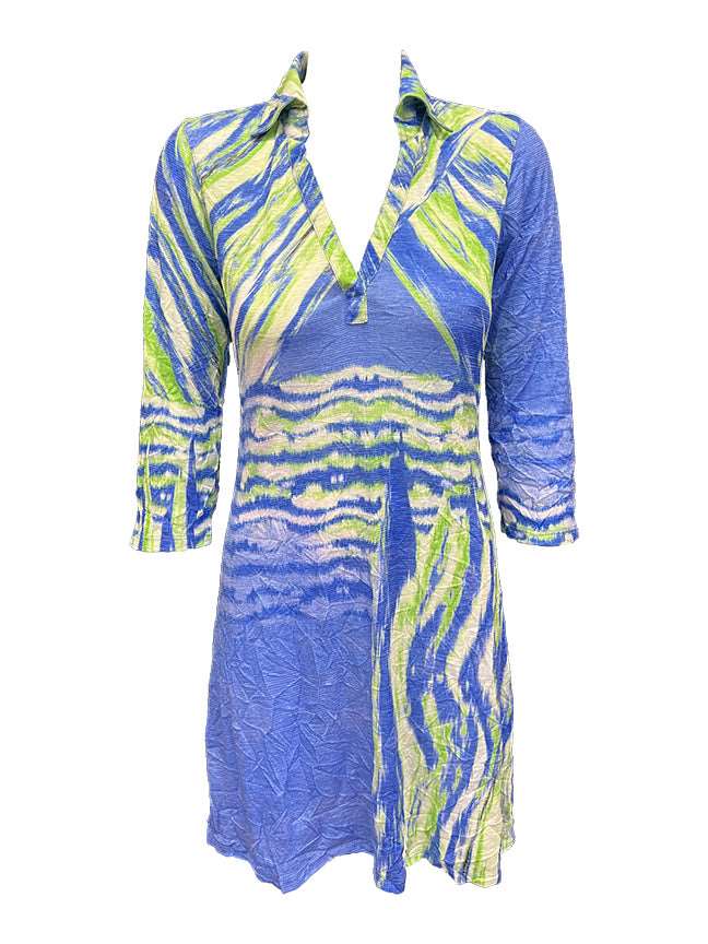 Crushed 3/4 Sleeve Cold Dress