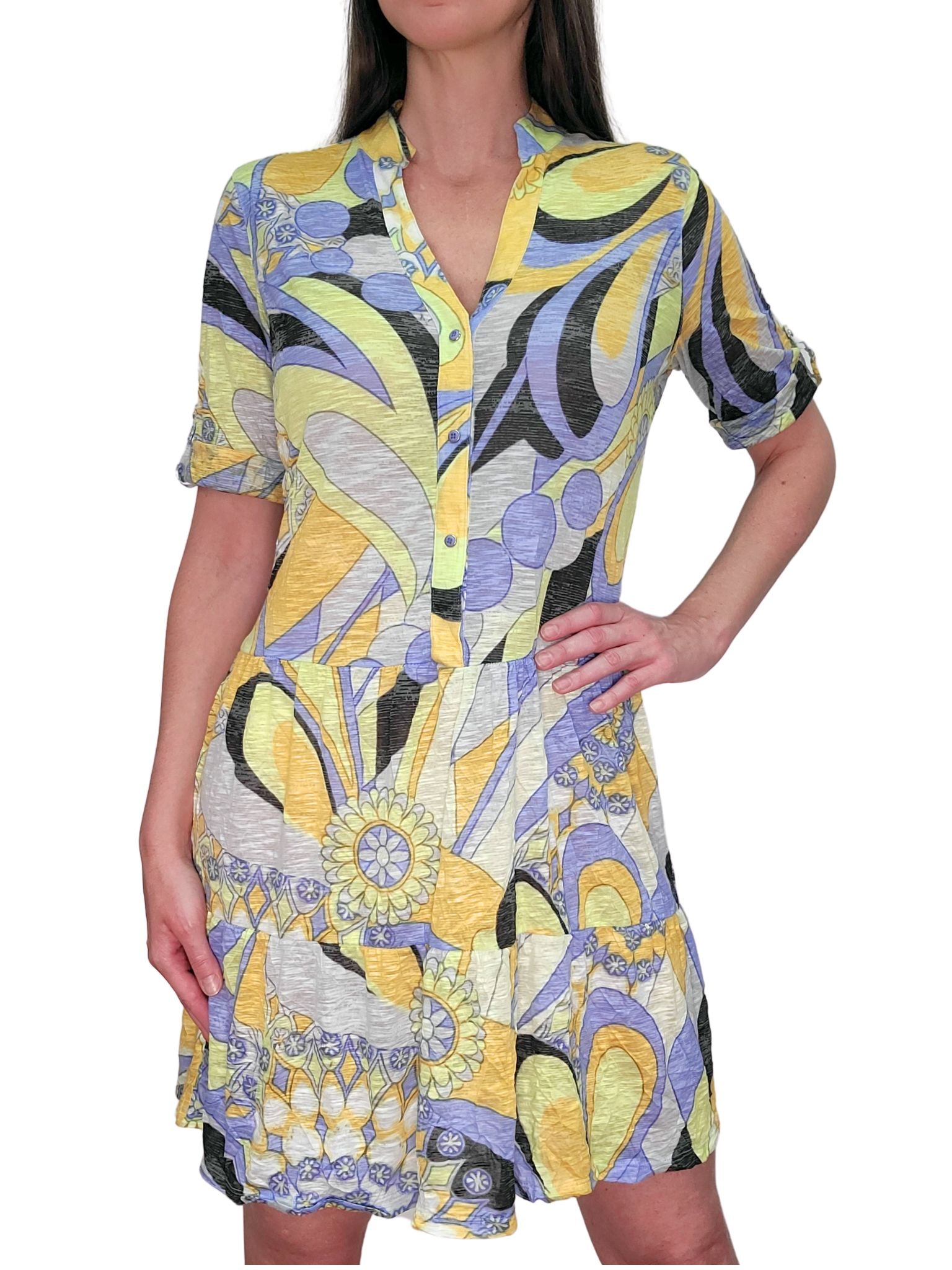 Crushed 'Zest' Drop-Waist Dress