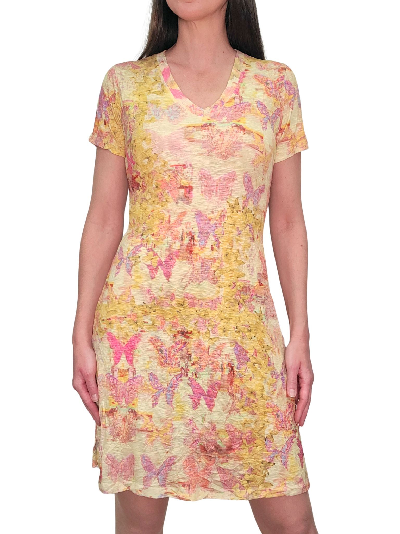 Crushed 'Gold' V-Neck Dress