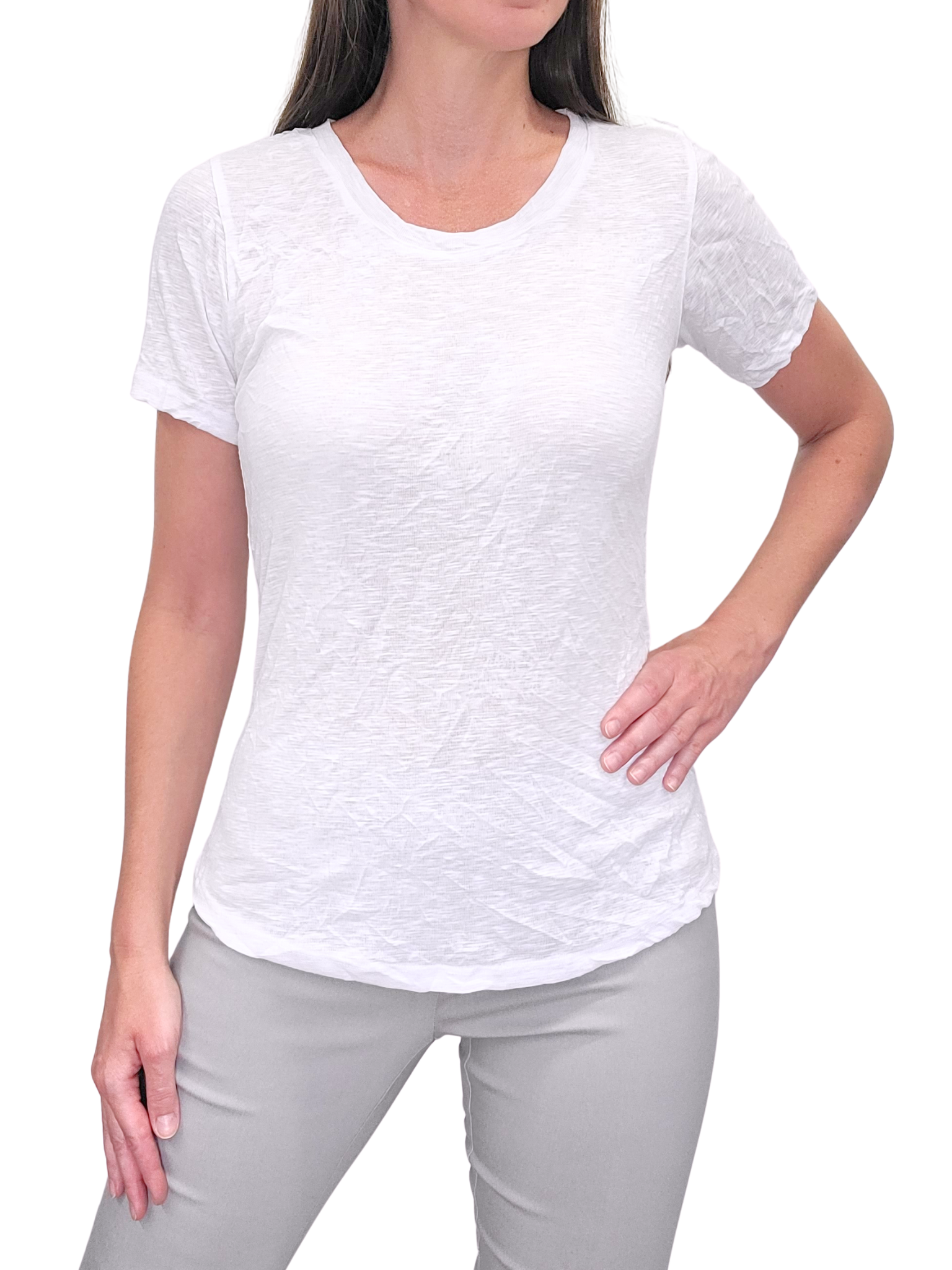 크러쉬드 3/4 슬리브 블리치 V넥