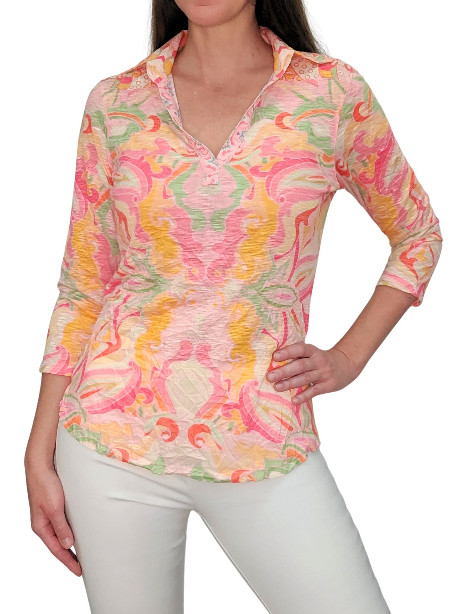 Crushed 3/4 Sleeve 'Art' Polo