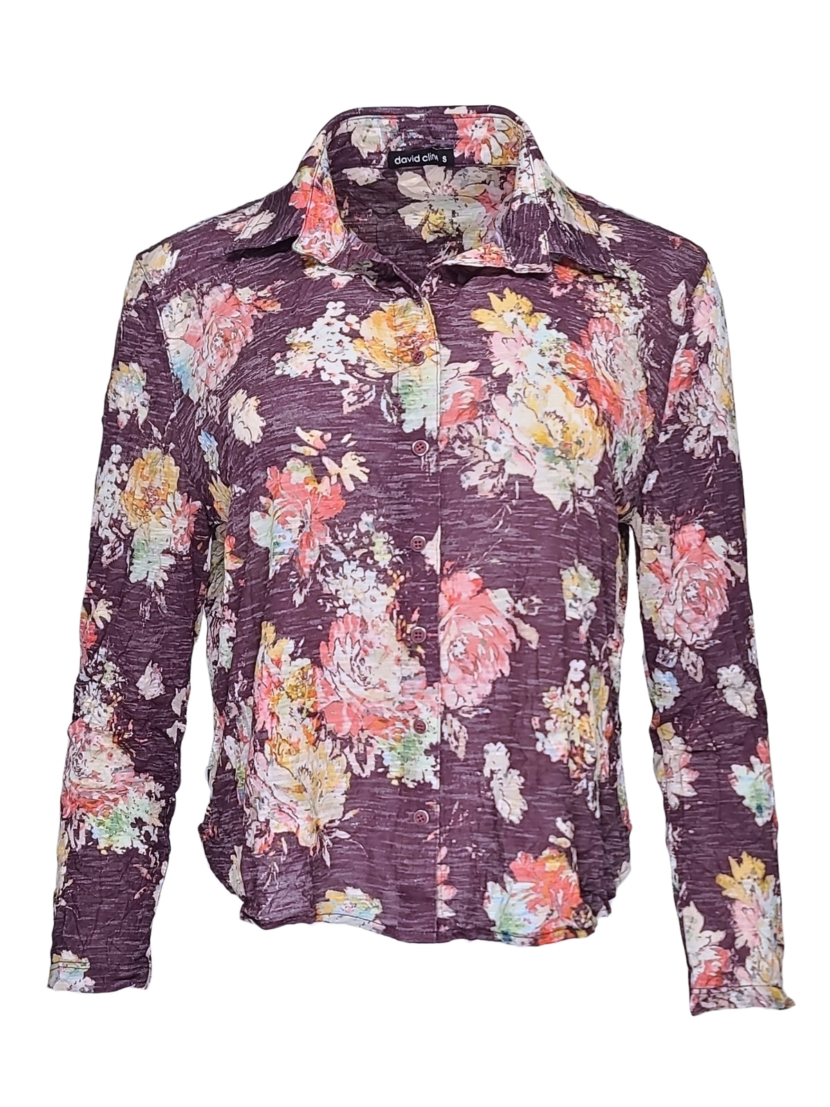 Cropped Long Sleeve 'Merlot' Shirt