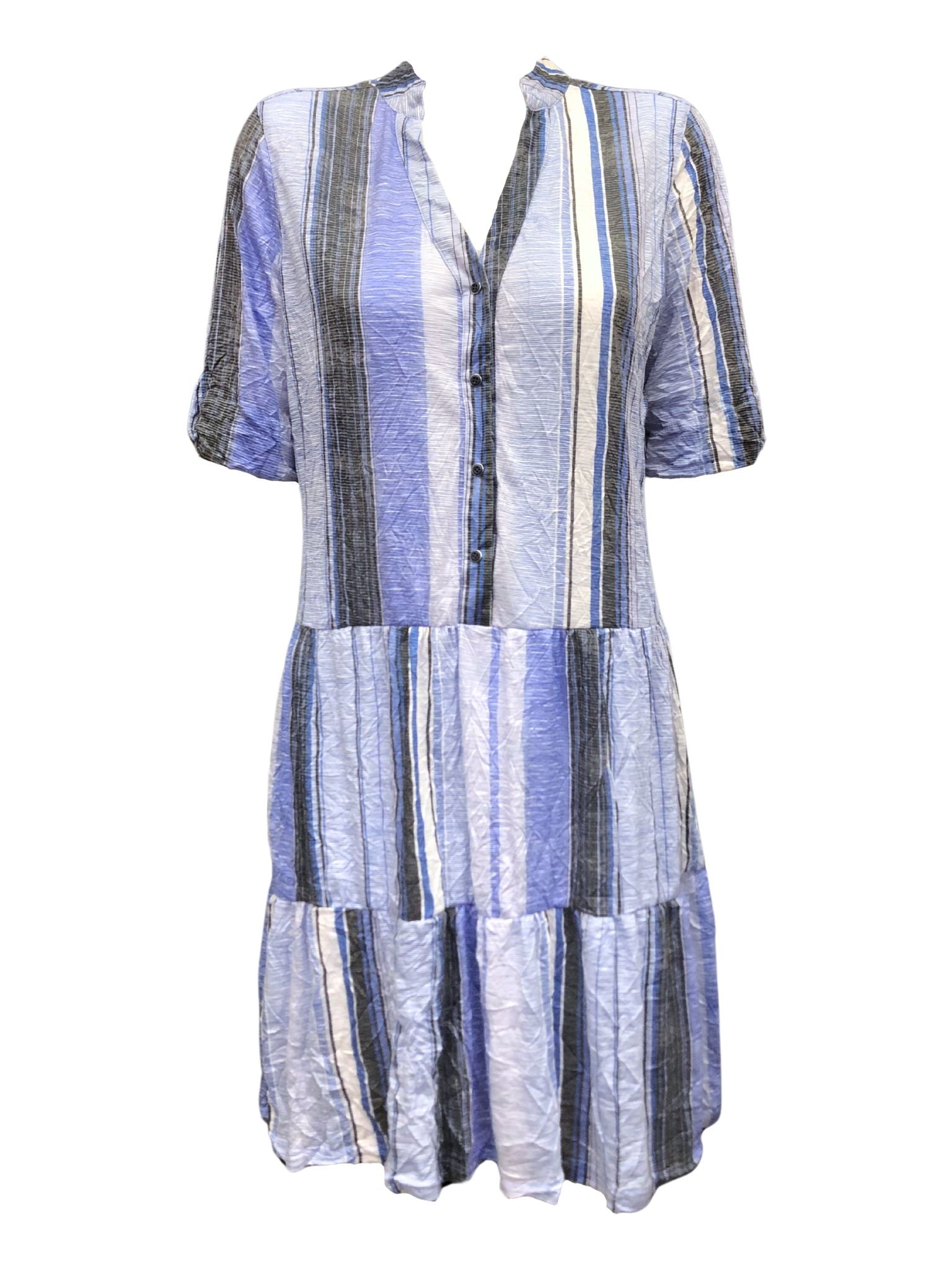 Crushed 'Chambray' Drop-Waist Dress