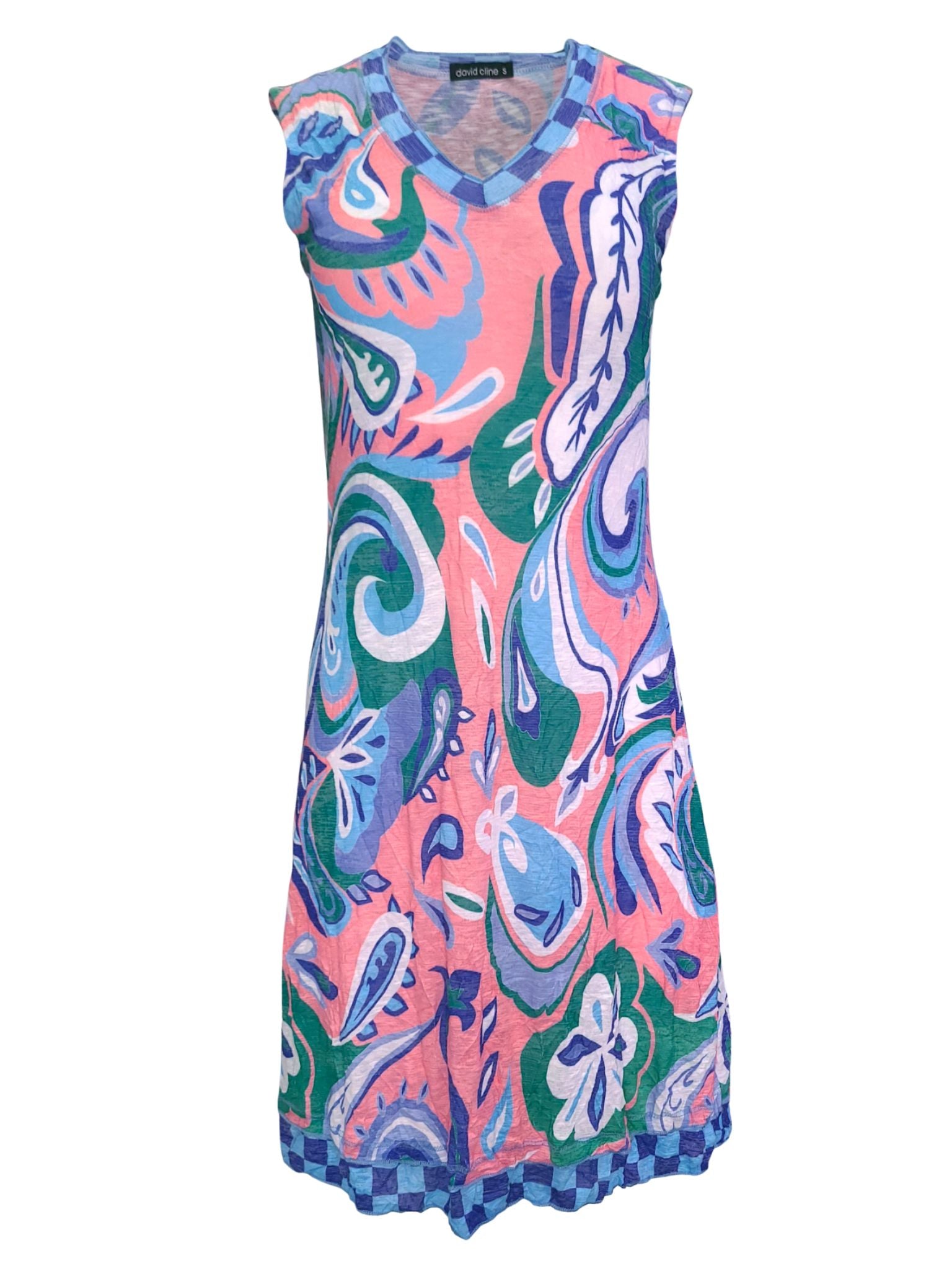 Crushed 'Deco' Sleeveless Dress