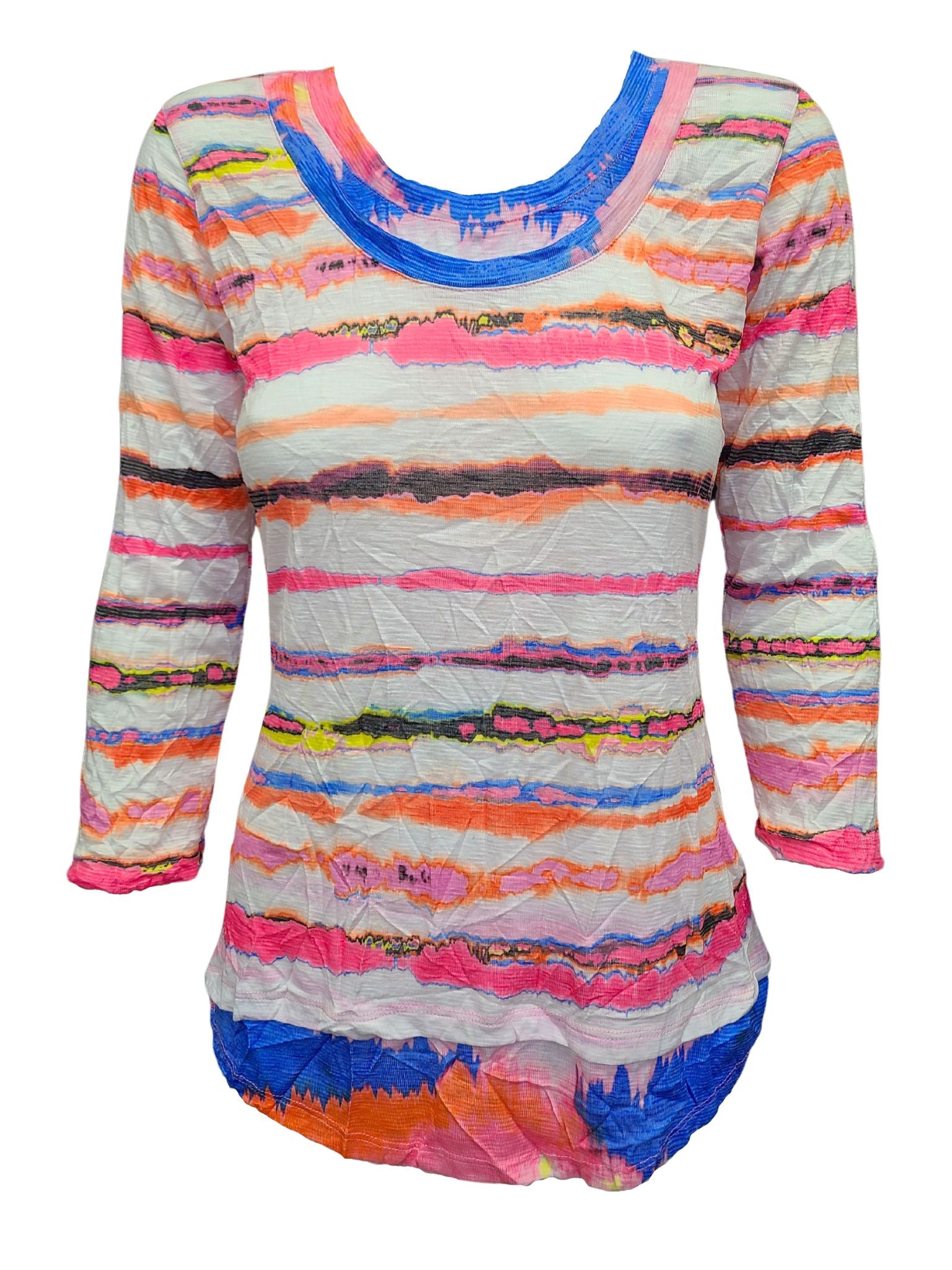 Crushed 3/4 Sleeve Sedona Crew Neck