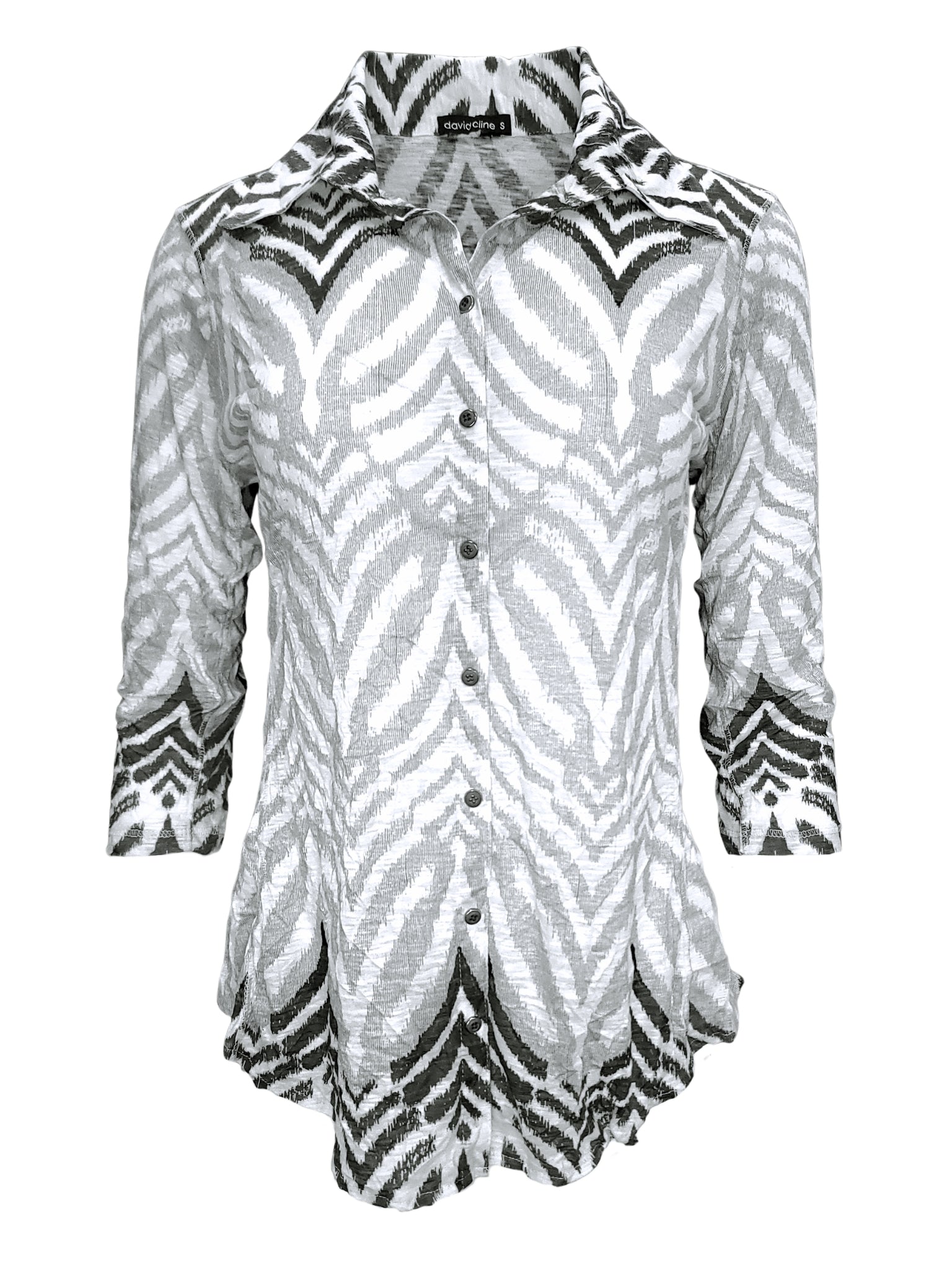 Crushed 3/4 Sleeve 'Fog' Shirt