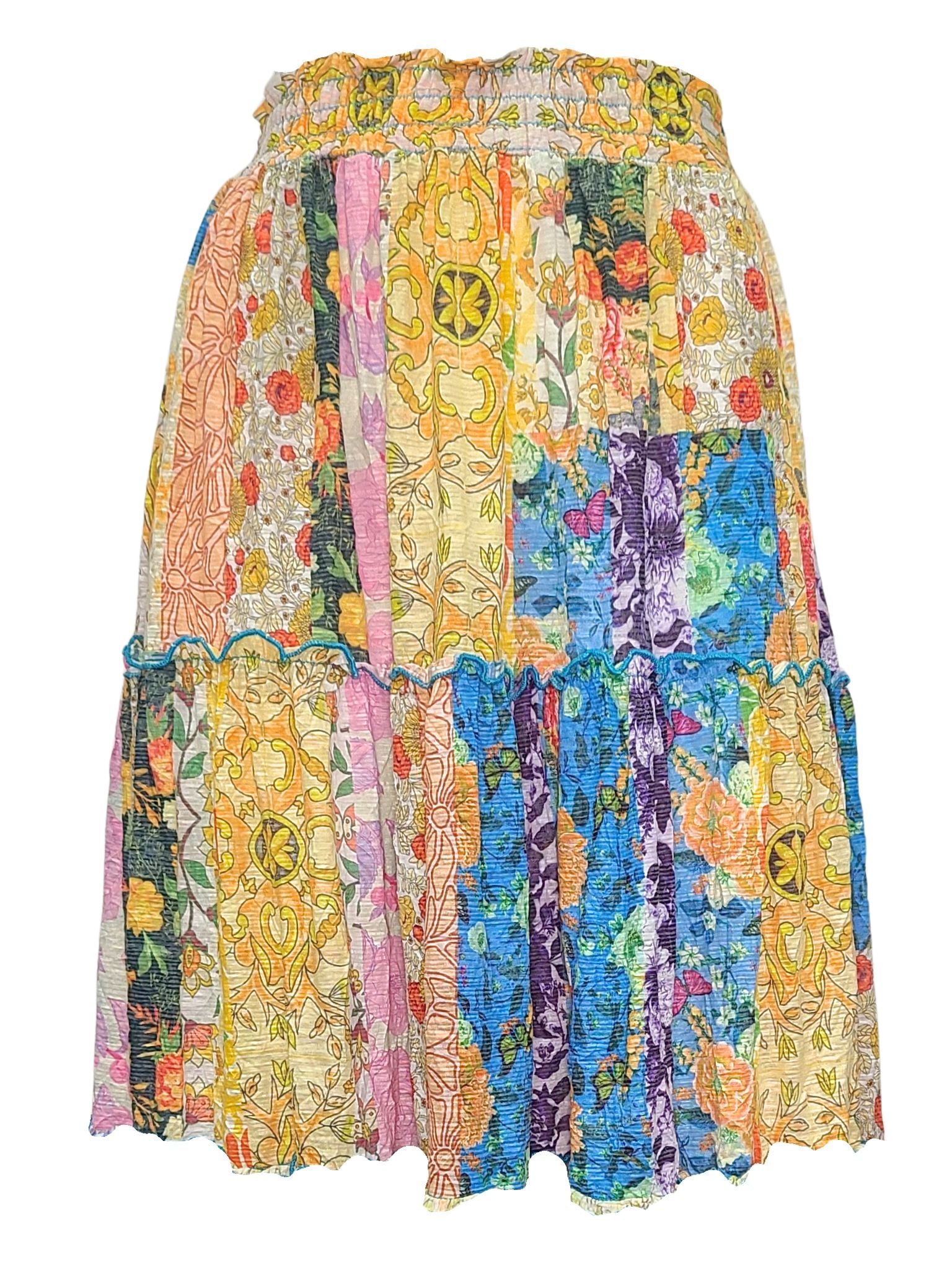 Tiered 'Art' Skirt with Smocked Waistband