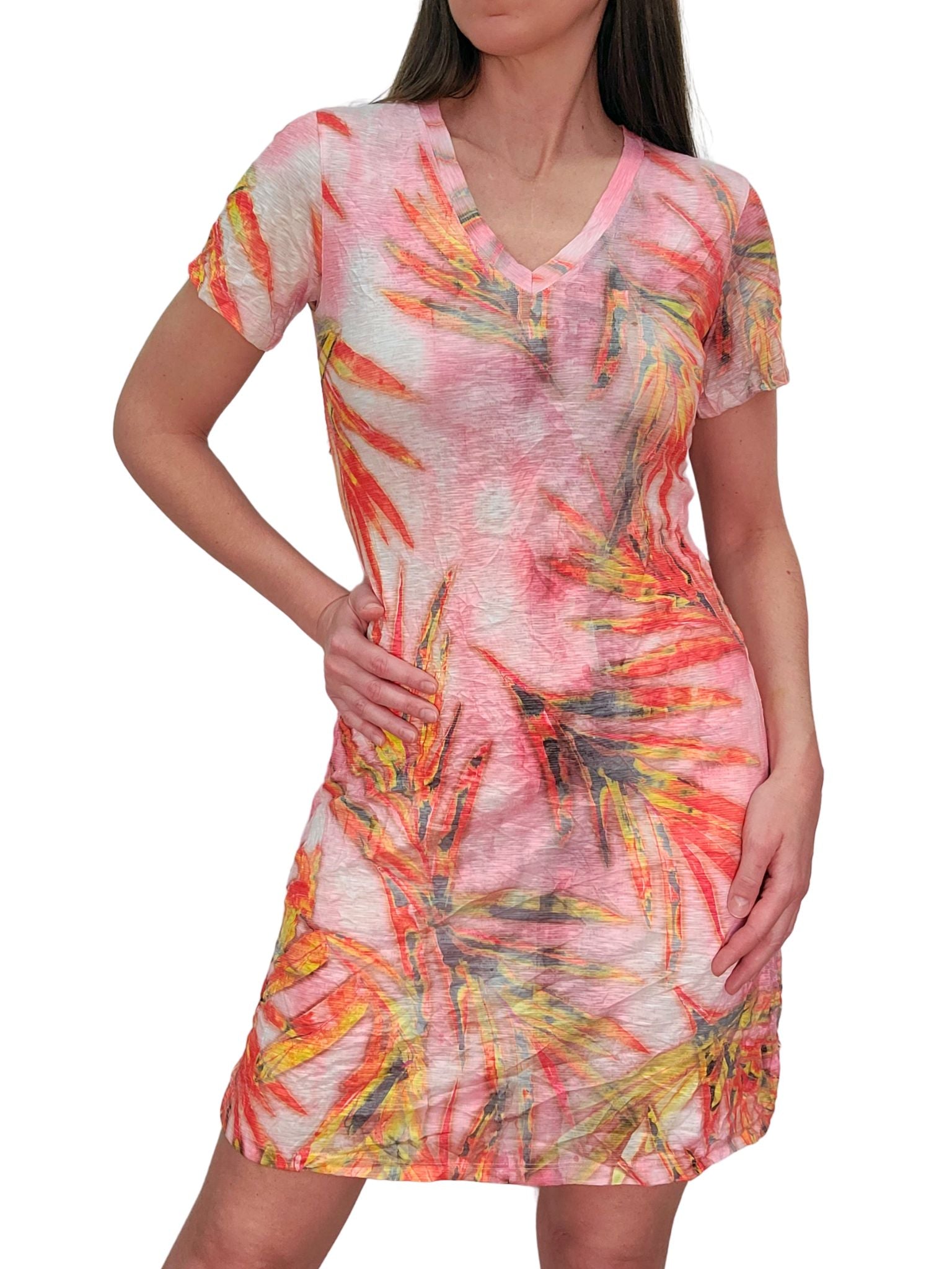 Crushed Short Sleeve Paradise Dress