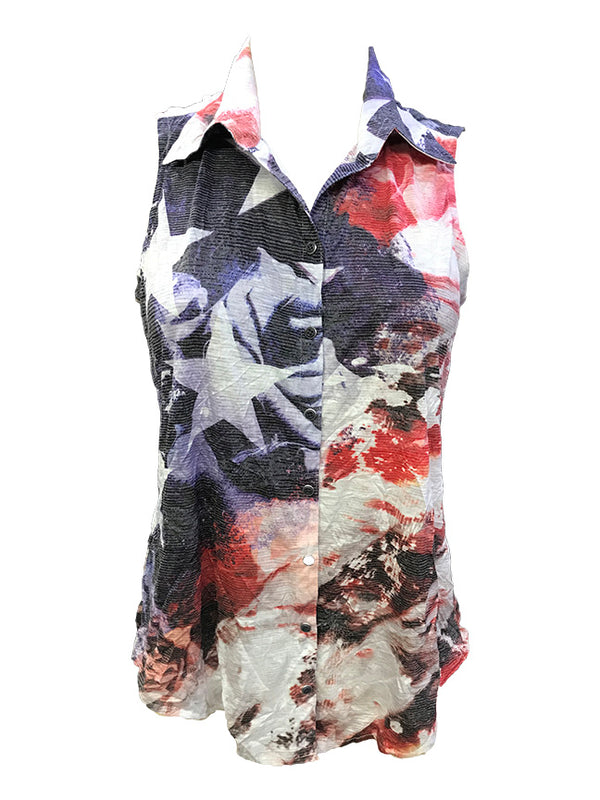 Crushed Sleeveless Freedom Shirt