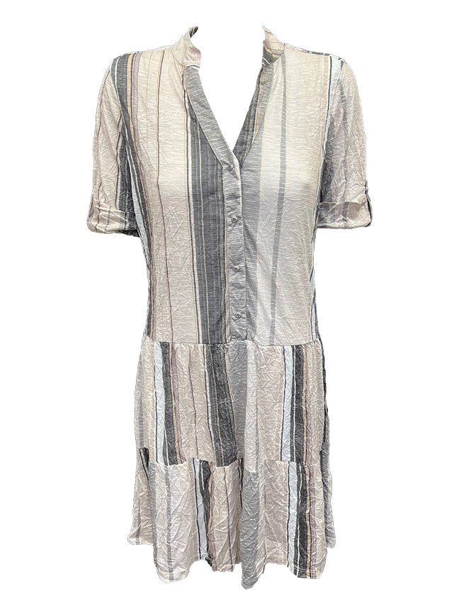 스톤 크러시드 드롭 웨이스트 드레스